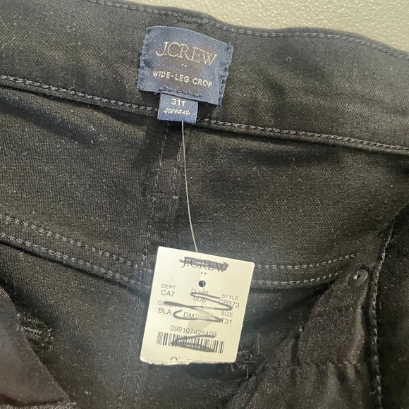 NWT J. Crew Wide Leg Crop Jeans 31 Tall Black All Day Stretch Preppy Minimalist - Picture 6 of 12